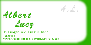 albert lucz business card